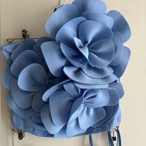 Blue Floral Embellished Top